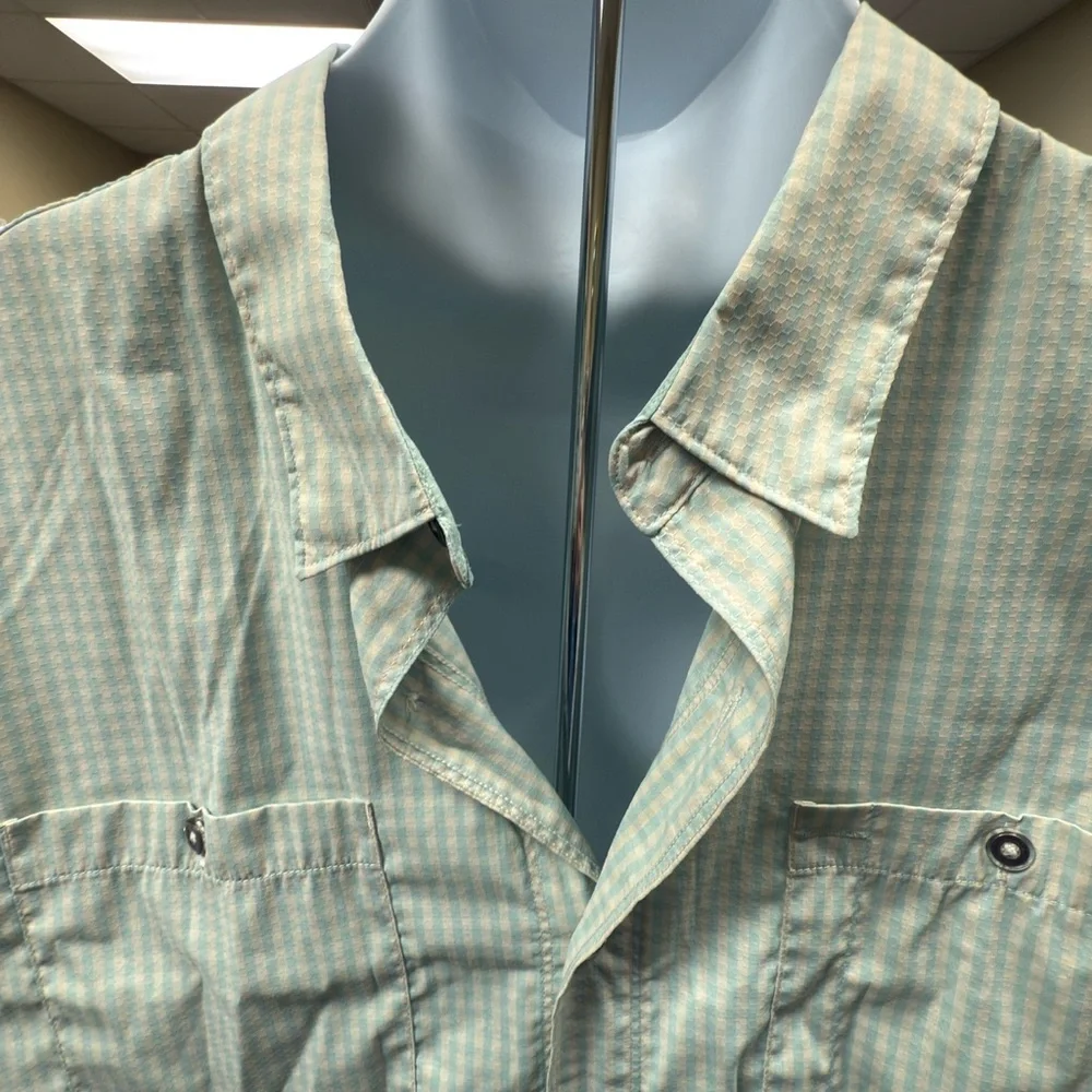 World wide Sportsman  Light Blue-Green Checkered Shirt‎ 2Xl